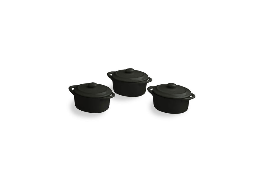 MIGNON 7CM ROUND CASSEROLES W/COVER SET OF 3 - TOGNANA # MO0811E0779