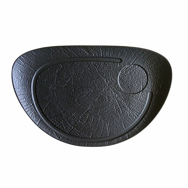 37X25CM OVAL STEAK PLATE - VULCANIA BLACK - TOGNANA # VU034370779